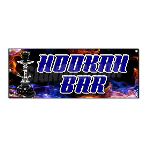 Signmission HOOKAH BAR BANNER SIGN smoke flavored vapor bar club middle eastern B-Hookah Bar - main